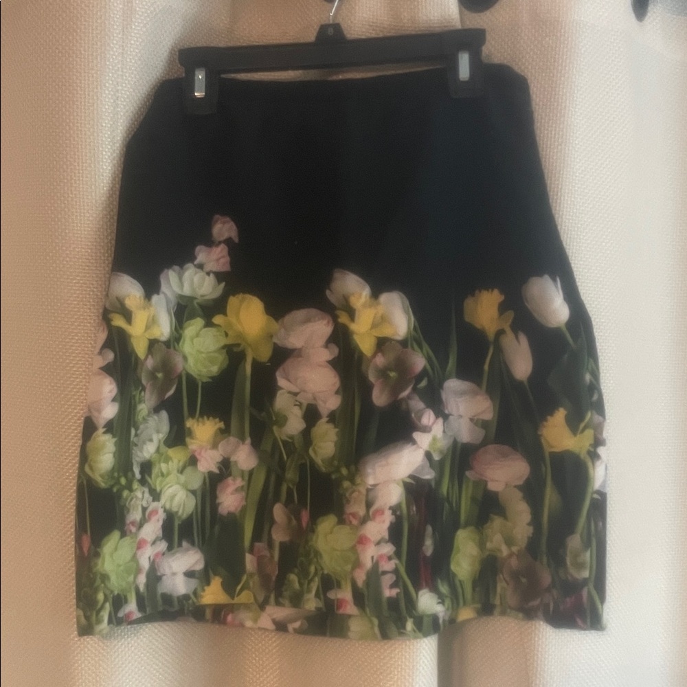 Ted Baker Black Floral Mini Skirt